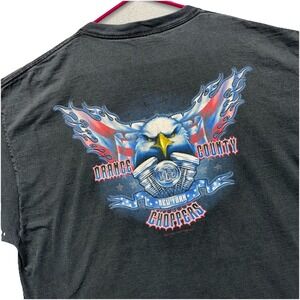 Vintage Orange County choppers T-shirt men's XL black eagle flames New York 2001